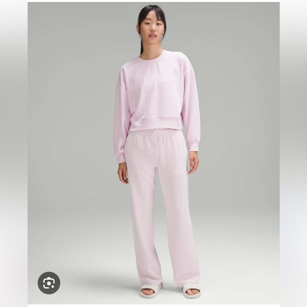 Lululemon Softstreme High-Rise Pant & Oversized Crop Crew Meadowsweet Pink